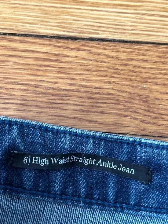 Talbots Womens High Waist Straight Ankle Jeans Sz 6 Blue Stretch Denim Sequined - Picture 4 of 7